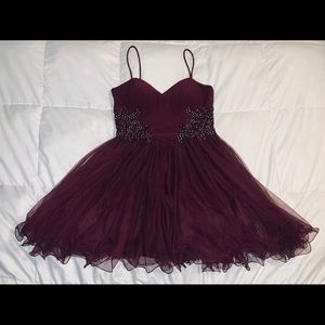 Maroon Blondie Nites Homecoming Dress